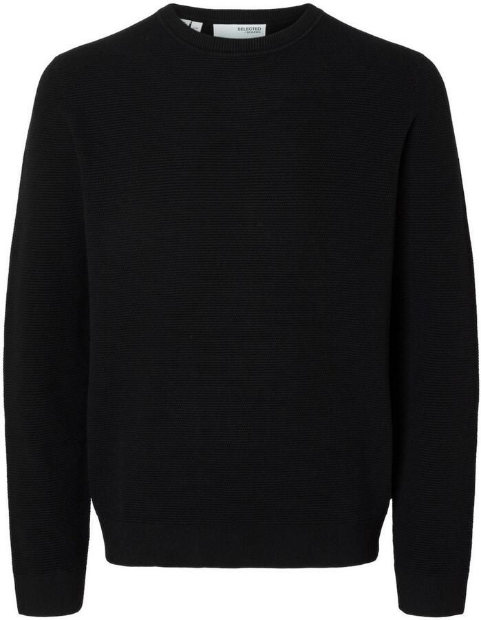 SELECTED HOMME Gebreide trui SLHROSS LS KNIT STRUCTURE CREW NECK NOOS