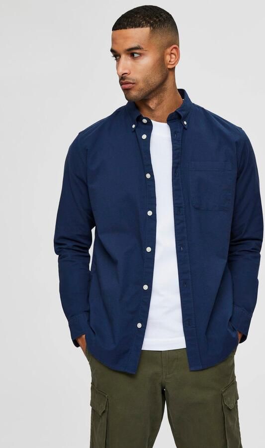 Selected Homme Regular fit vrijetijdsoverhemd van katoenmix model 'REGRICK' - Foto 7