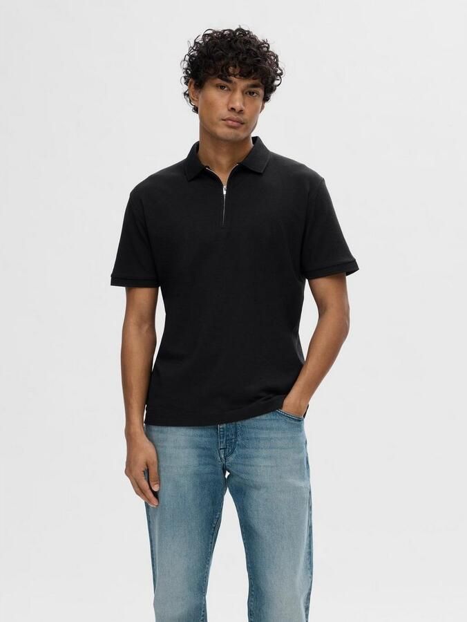 Selected Homme Regular fit poloshirt met ritssluiting model 'FAVE' - Foto 3