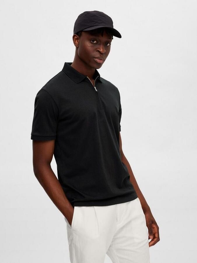Selected Homme Regular fit poloshirt met ritssluiting model 'FAVE' - Foto 4