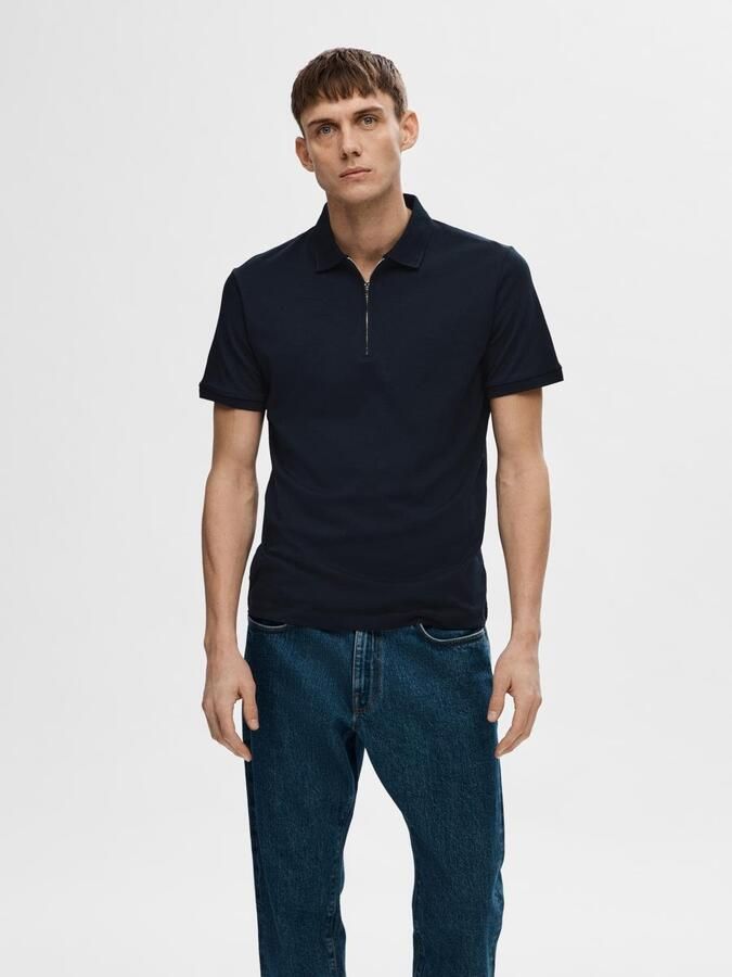 Selected Homme Regular fit poloshirt met ritssluiting model 'FAVE' - Foto 9