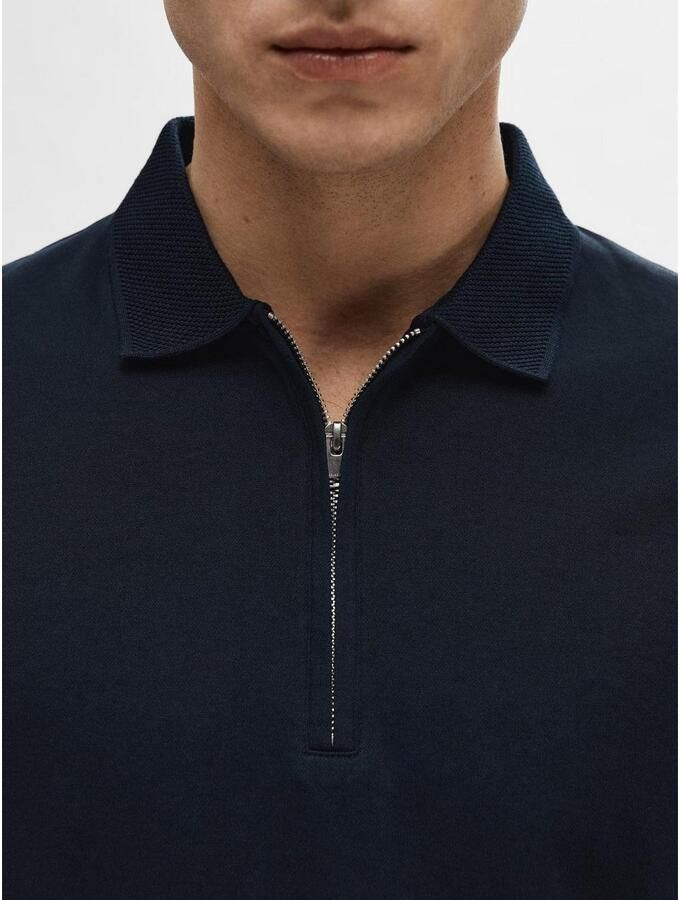 Selected Homme Regular fit poloshirt met ritssluiting model 'FAVE' - Foto 5