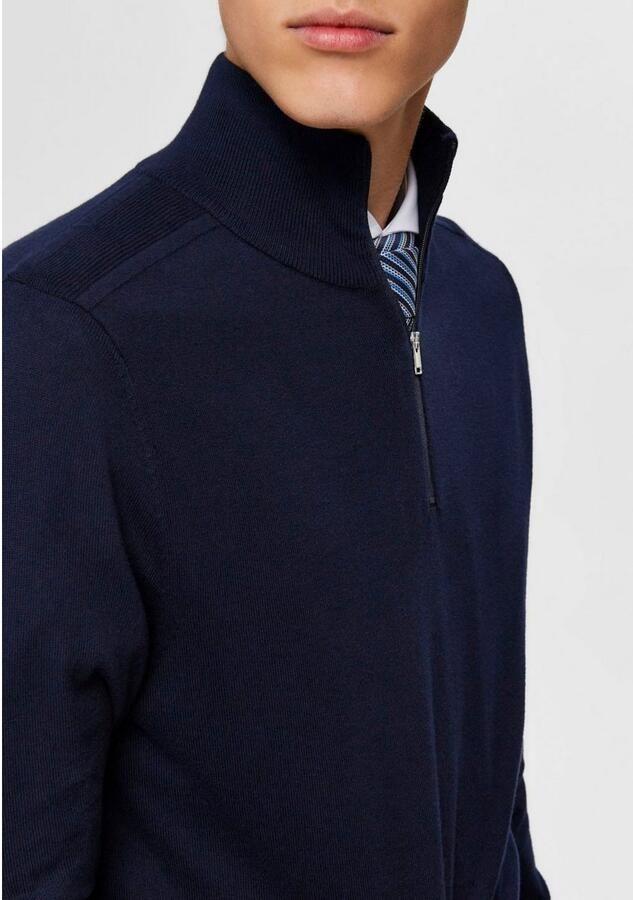 SELECTED HOMME Heren Truien & Vesten Slhberg Half Zip Cardigan Noos Donkerblauw - Foto 8