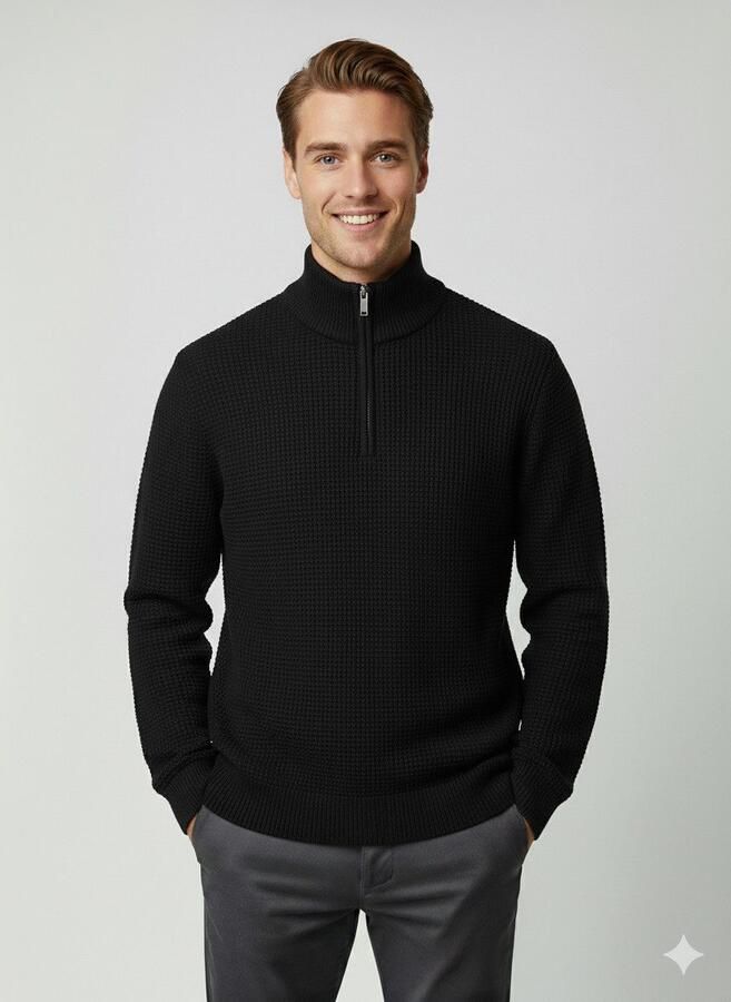 SELECTED HOMME Schipperstrui SLHTHEO LS KNIT STRUCTURE HALF ZIP D - Foto 2