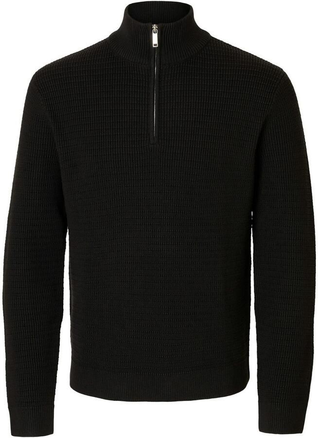 SELECTED HOMME Schipperstrui SLHTHEO LS KNIT STRUCTURE HALF ZIP D