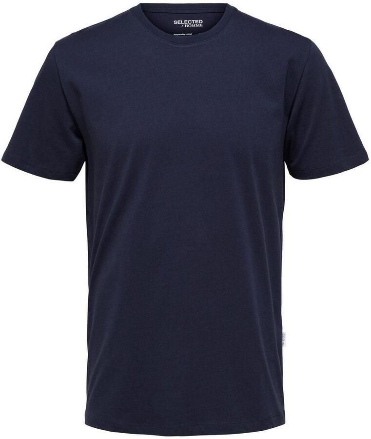 SELECTED HOMME Heren Polo's & T-shirts Slhaspen Ss O-neck Tee Noos Donkerblauw - Foto 5