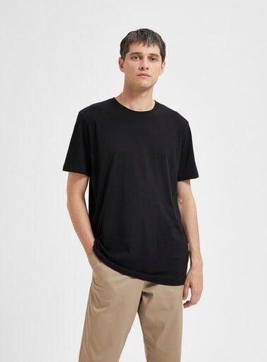 SELECTED HOMME Heren Polo's & T-shirts Slhaspen Ss O-neck Tee Noos Zwart - Foto 8