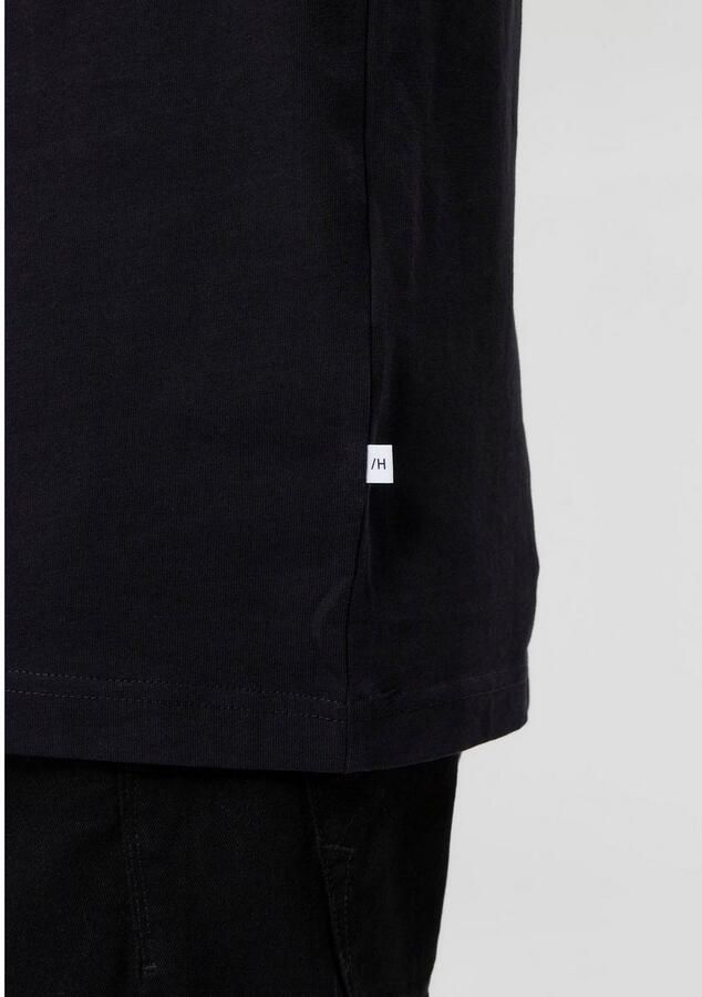 Selected Homme Geribbelde Ronde Hals Korte Mouw T-shirt Black Heren - Foto 2