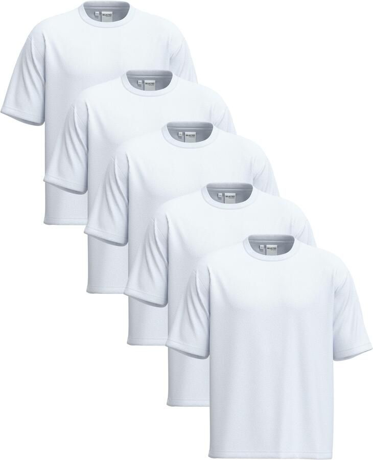 SELECTED HOMME Shirt met ronde hals SLHCORMAC SS O-NECK TEE 5 PACK NOOS (set 5-delig) - Foto 4