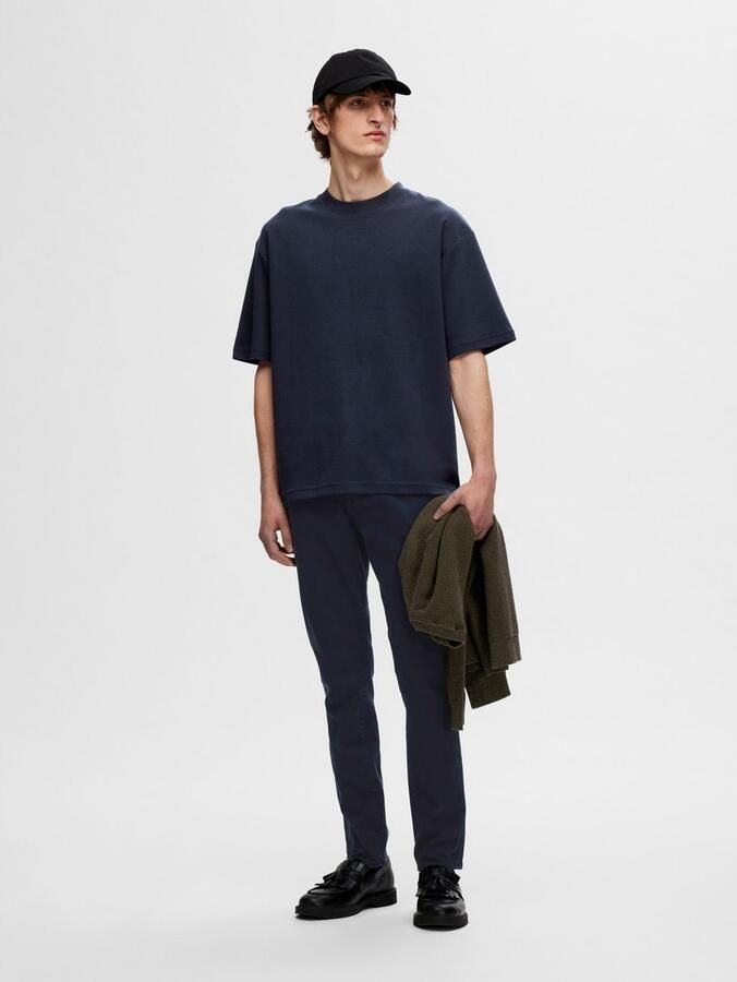 SELECTED HOMME Heren Polo's & T-shirts Slhlooseoscar Ss O-neck Tee Noos Donkerblauw - Foto 8