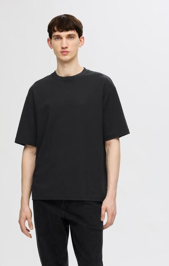 SELECTED HOMME Heren Polo's & T-shirts Slhlooseoscar Ss O-neck Tee Noos Zwart - Foto 14