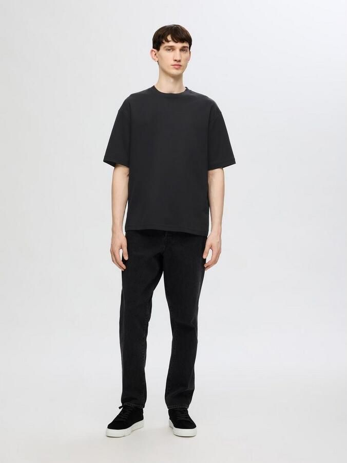 SELECTED HOMME Heren Polo's & T-shirts Slhlooseoscar Ss O-neck Tee Noos Zwart - Foto 12