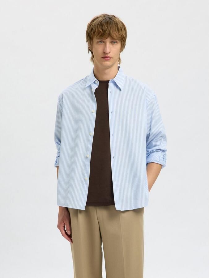 SELECTED HOMME Heren Polo's & T-shirts Slhlooseoscar Ss O-neck Tee Noos Bruin - Foto 9