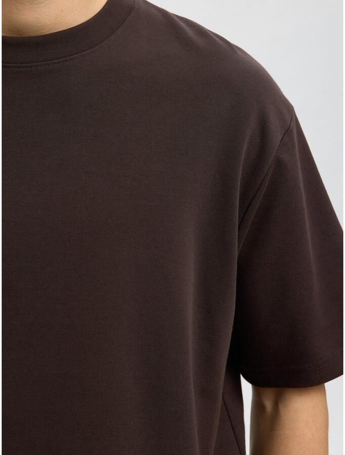 SELECTED HOMME Heren Polo's & T-shirts Slhlooseoscar Ss O-neck Tee Noos Bruin - Foto 7