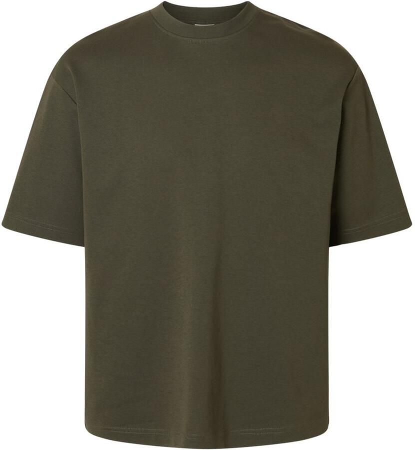 SELECTED HOMME Shirt met ronde hals SLHZLOOSE-BOB SS O-NECK TEE