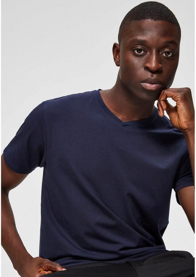 Selected Homme Regular fit T-shirt van katoenmix model 'NEWPIMA' - Foto 3