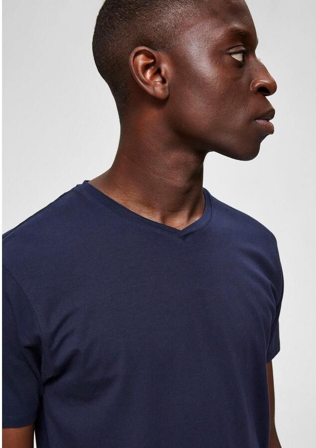 Selected Homme Regular fit T-shirt van katoenmix model 'NEWPIMA' - Foto 4