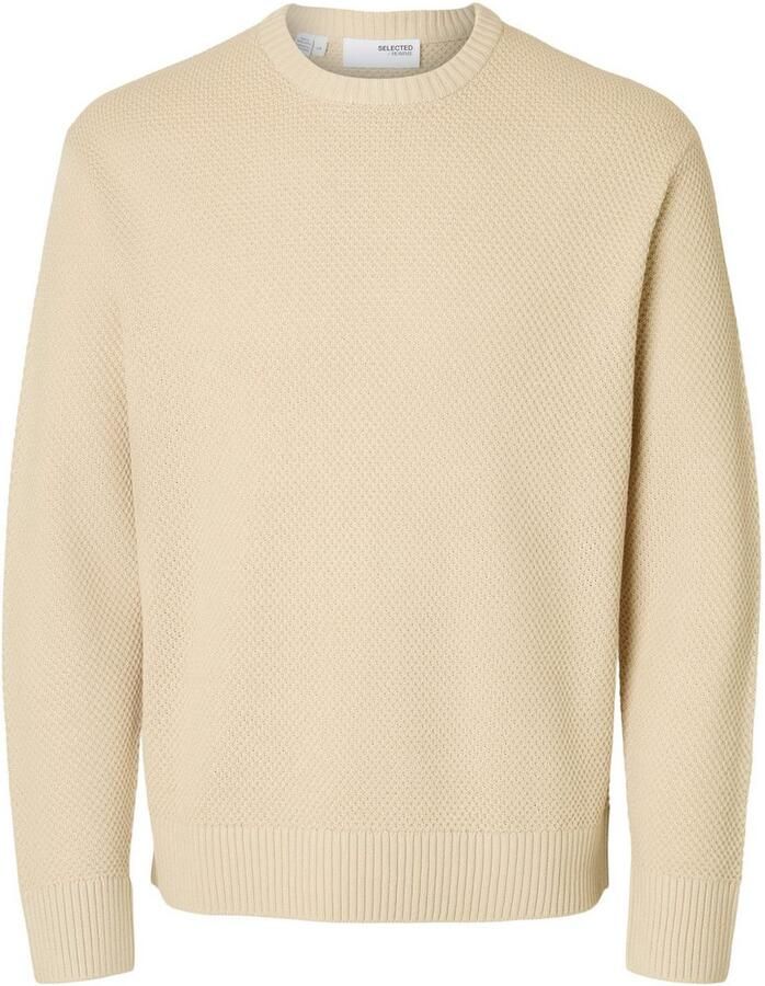 SELECTED HOMME Trui met ronde hals SLHHENNY LS KNIT RELAXED CREW NECK D