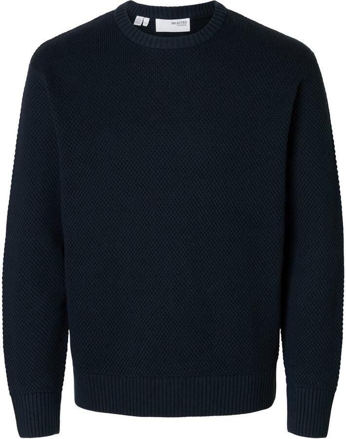 SELECTED HOMME Trui met ronde hals SLHHENNY LS KNIT RELAXED CREW NECK D