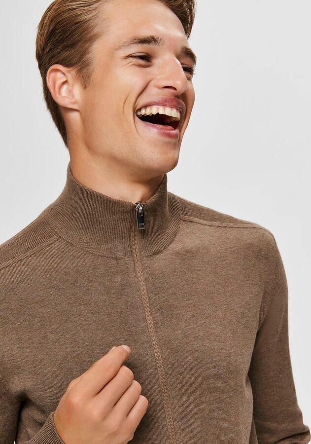 Selected Homme Regular fit gebreid jack van puur katoen model 'BERG' - Foto 2