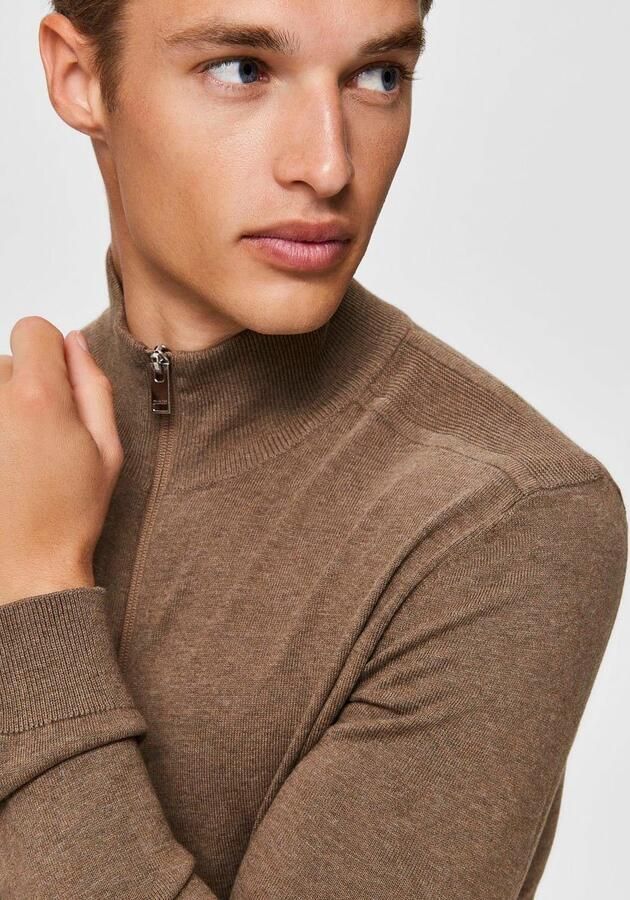 Selected Homme Regular fit gebreid jack van puur katoen model 'BERG' - Foto 3