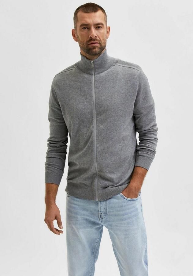 Selected Homme Regular fit gebreid jack van puur katoen model 'BERG' - Foto 6