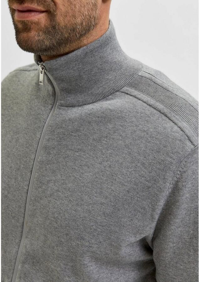 Selected Homme Regular fit gebreid jack van puur katoen model 'BERG'