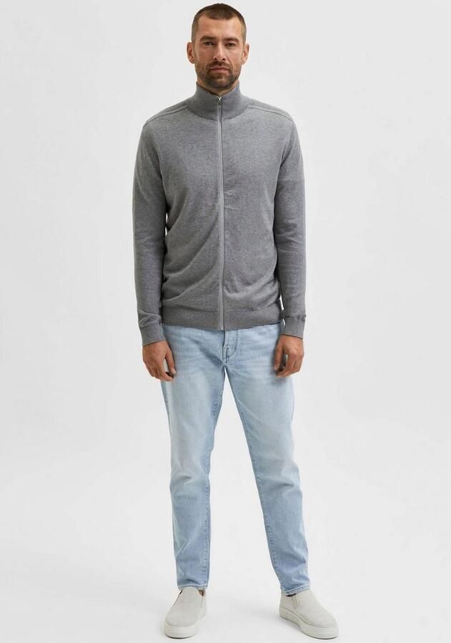 Selected Homme Regular fit gebreid jack van puur katoen model 'BERG' - Foto 2