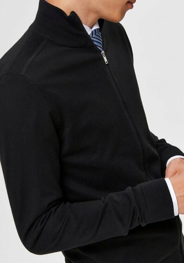 Selected Homme Regular fit gebreid jack van puur katoen model 'BERG' - Foto 2