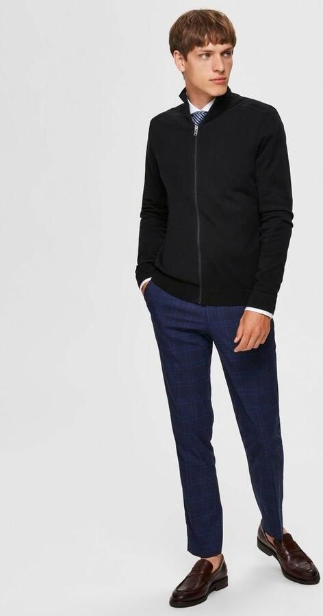 Selected Homme Regular fit gebreid jack van puur katoen model 'BERG' - Foto 6