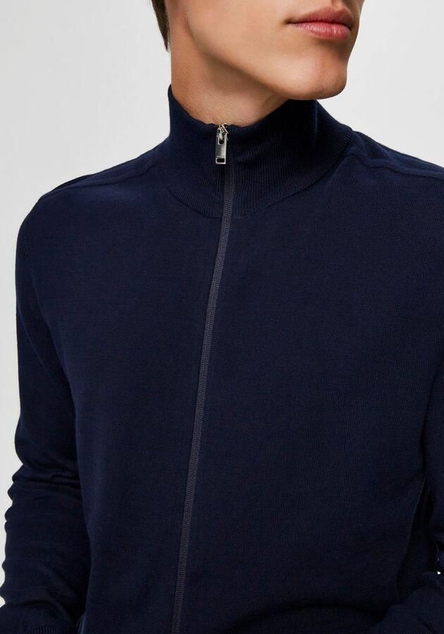 Selected Homme Regular fit gebreid jack van puur katoen model 'BERG' - Foto 2