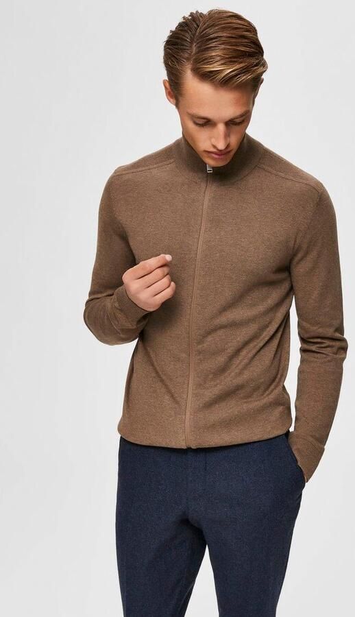 Selected Homme Regular fit gebreid jack van puur katoen model 'BERG' - Foto 6