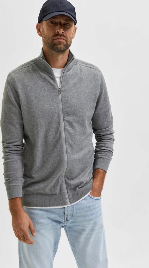 Selected Homme Regular fit gebreid jack van puur katoen model 'BERG' - Foto 5