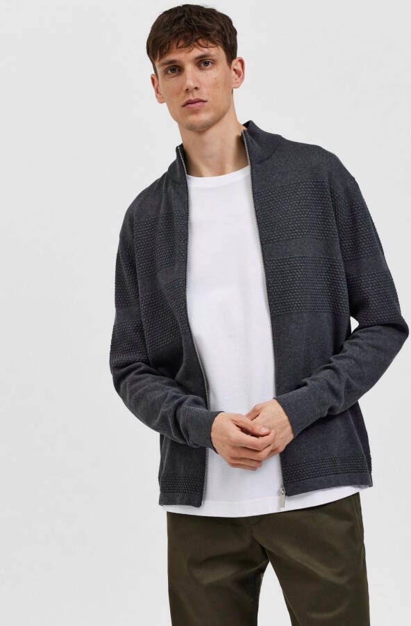 Selected Homme Gebreid jack met opstaande kraag model 'Maine'