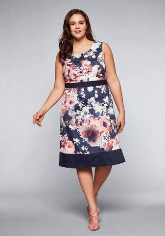 Sheego Cocktailjurk met bloemenprint - Foto 2