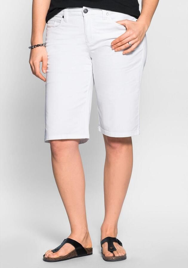 Sheego Bermuda Elastische katoenmix