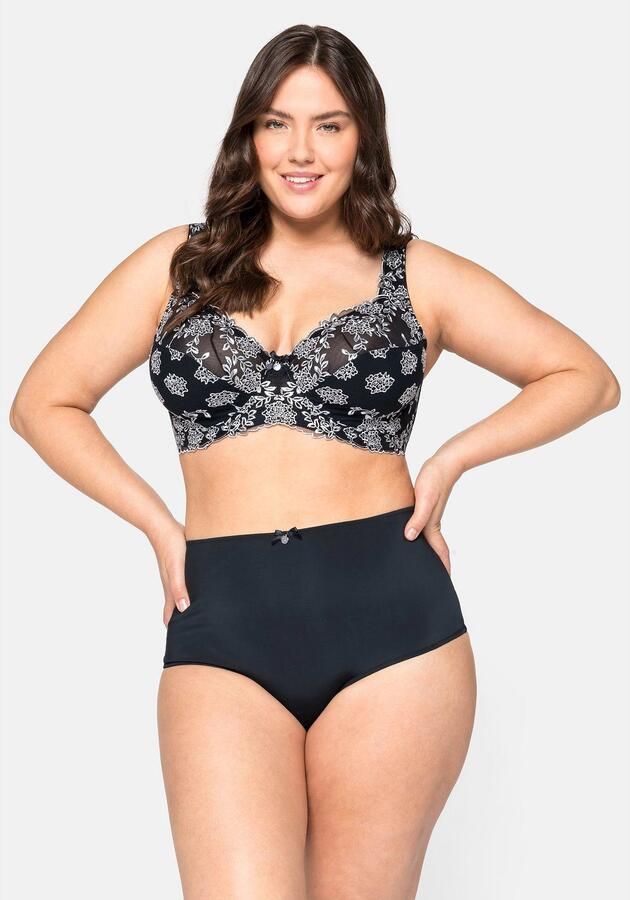 Sheego Beugel bh met borduurkant en meshinzetten