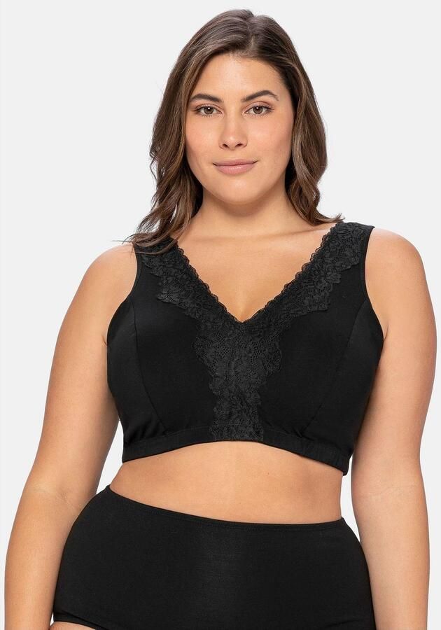 Sheego Bh zonder beugels in bustier model met kanten rand