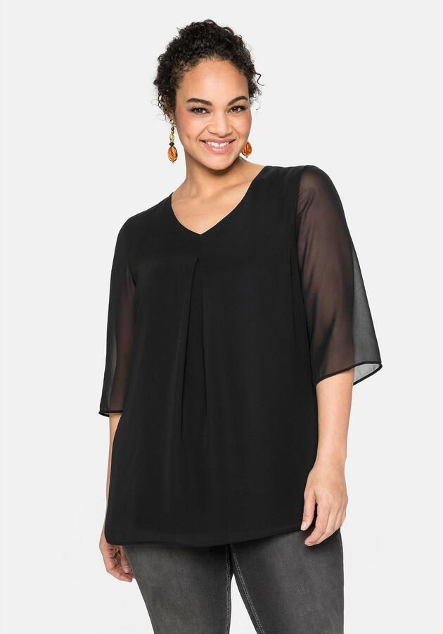 Sheego Tuniek in laagjes look met chiffon