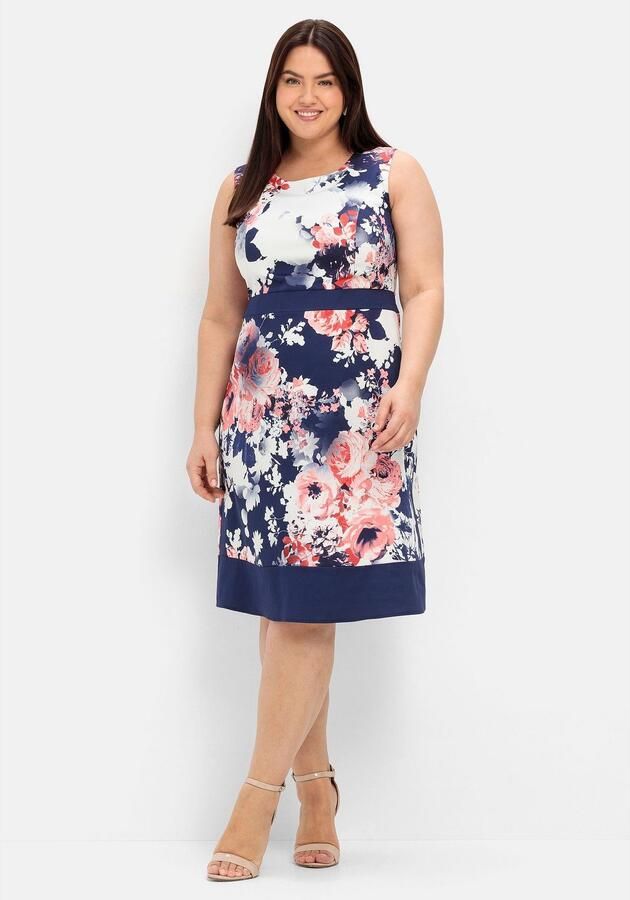 Sheego Cocktailjurk met bloemenprint