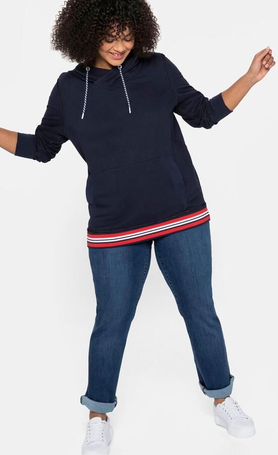 Sheego Stretch jeans in straight fit met een verstevigde band