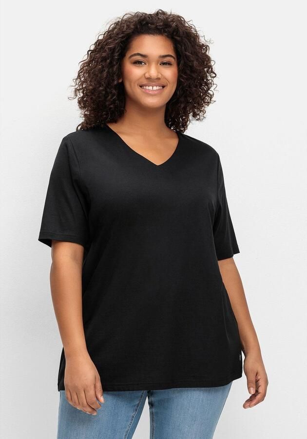 Sheego Shirt met korte mouwen T-shirt (1-delig)