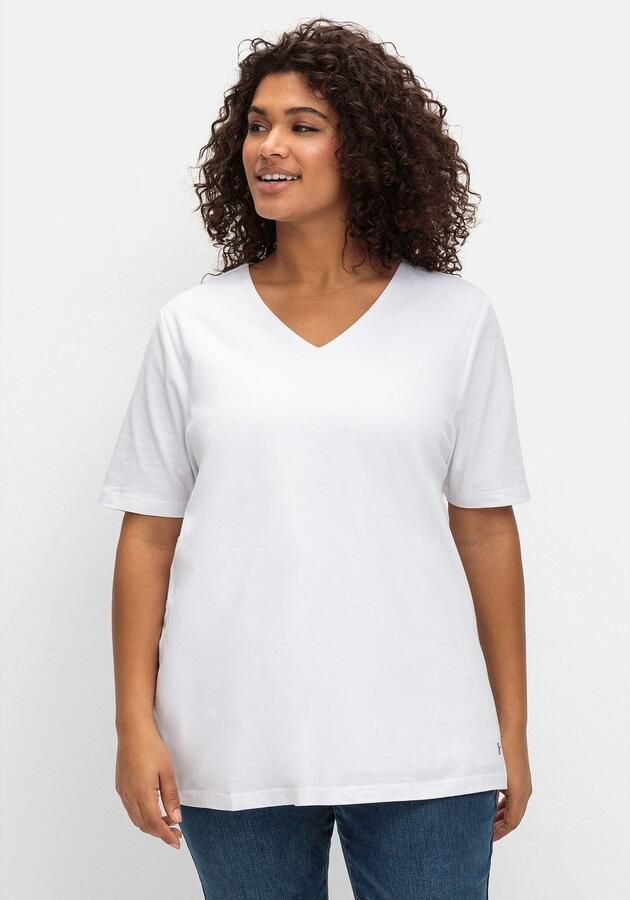 Sheego Shirt met korte mouwen T-shirt (1-delig)