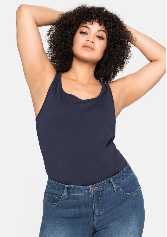 Sheego Tanktop van puur katoen