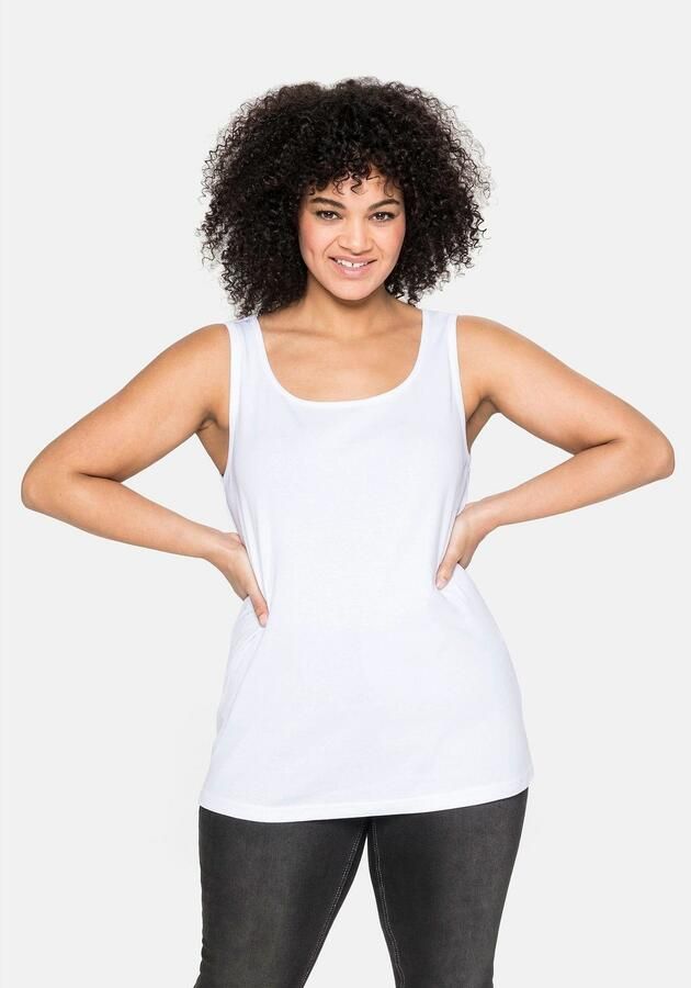 Sheego Tanktop van puur katoen