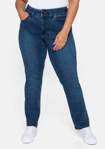 Sheego Stretch jeans in straight fit met een verstevigde band
