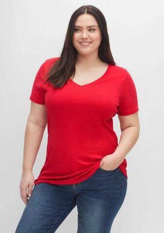 Sheego Shirt met korte mouwen T-shirt (1-delig)