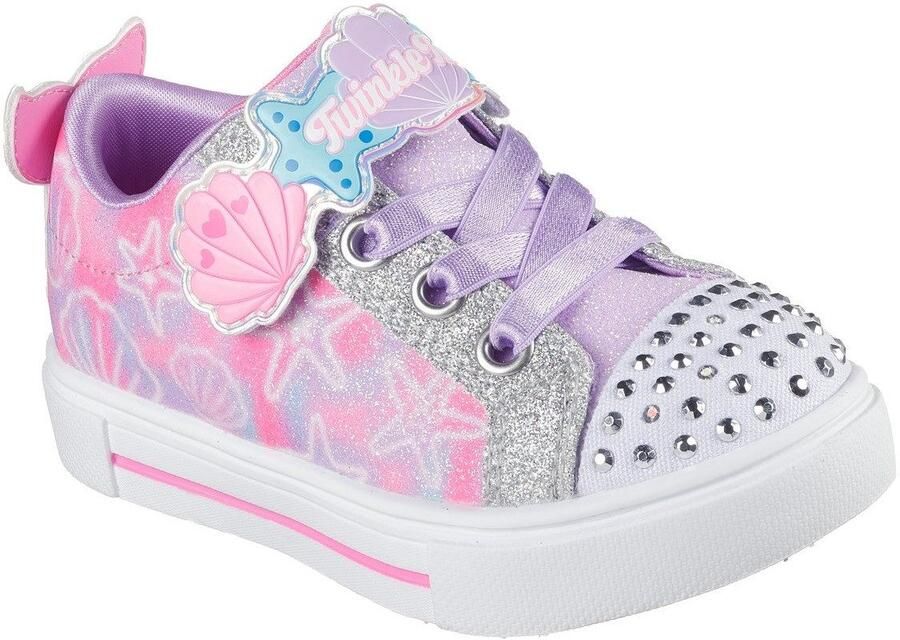 Skechers Babyschoentjes TWINKLE SPARKS LIGHTS sneaker knipperlicht klittenbandschoen met glitter maatsjabloon om te downloaden - Foto 6