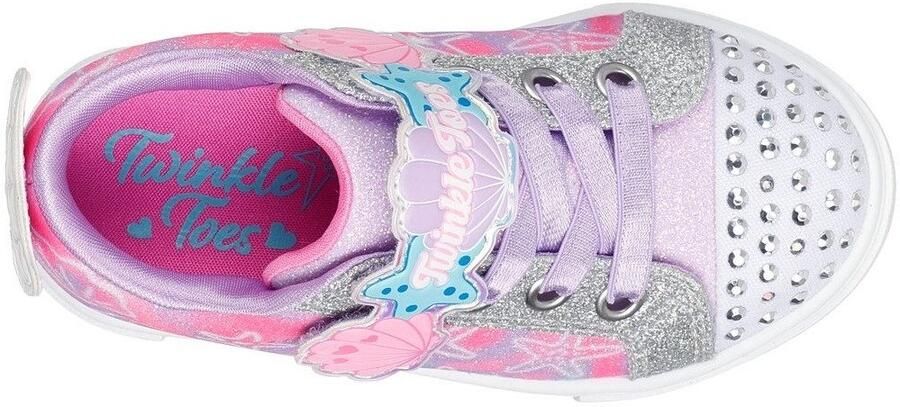 Skechers Babyschoentjes TWINKLE SPARKS LIGHTS sneaker knipperlicht klittenbandschoen met glitter maatsjabloon om te downloaden - Foto 5