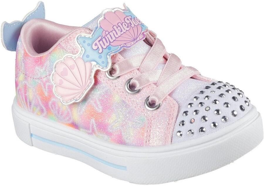 Skechers Babyschoentjes TWINKLE SPARKS LIGHTS sneaker knipperlicht klittenbandschoen met glitter maatsjabloon om te downloaden - Foto 3